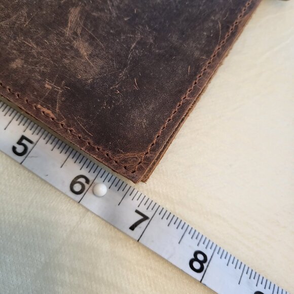 Leather Notebook Cover Floral Heart Natural Distressed Patina - Picture 11 of 14